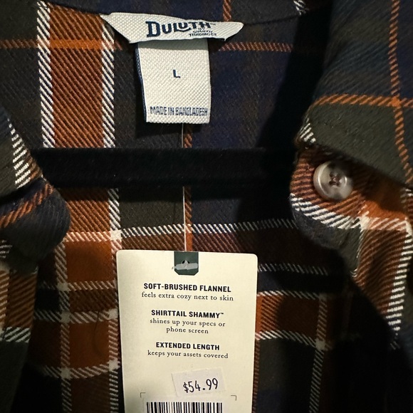 Duluth Trading Co Women's Folklore Flannel Tunic Size L NWT - Picture 5 of 9